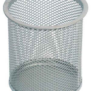 כוס לעטים ועפרונות מתכת אפור