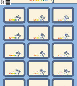 מדבקות שם ומקצוע דגם טרופי