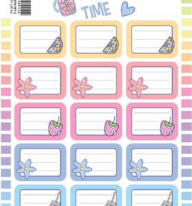 מדבקות שם ומקצוע דגם קיץ מתוק