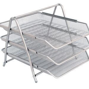 מעמד 3 מדפי ניירת מתכת אפור