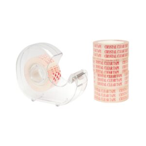 סלוטייפ קריסטל 5 גלילים + מעמד